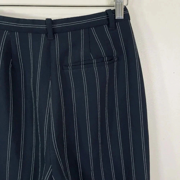 Aritzia Wilfred Talin Black White Striped Crepe Wide Leg Cropped Pants - Picture 14 of 16